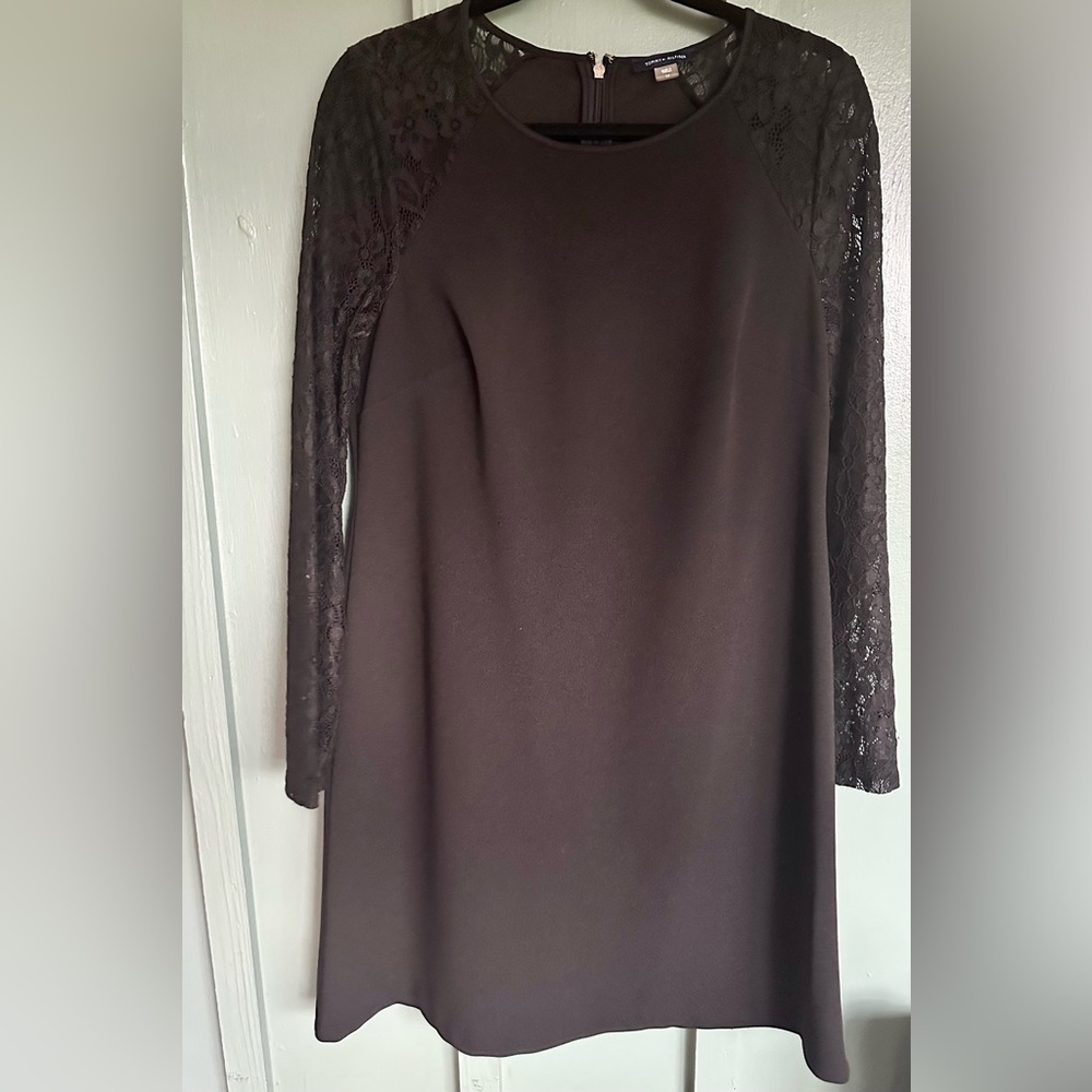 Tommy Hilfiger Black Lace Sleeve Dress